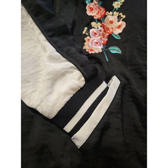 Aqua Womens XS Embroidered Bomber jacket Varsity/Full Zip/Japanese Flora… - Picture 6 of 13
